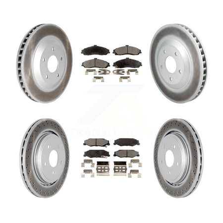 Front Rear Coated Disc Brake Rotors And Semi-Metallic Pads Kit (6Pc) For Cadillac XLR KGF-102737