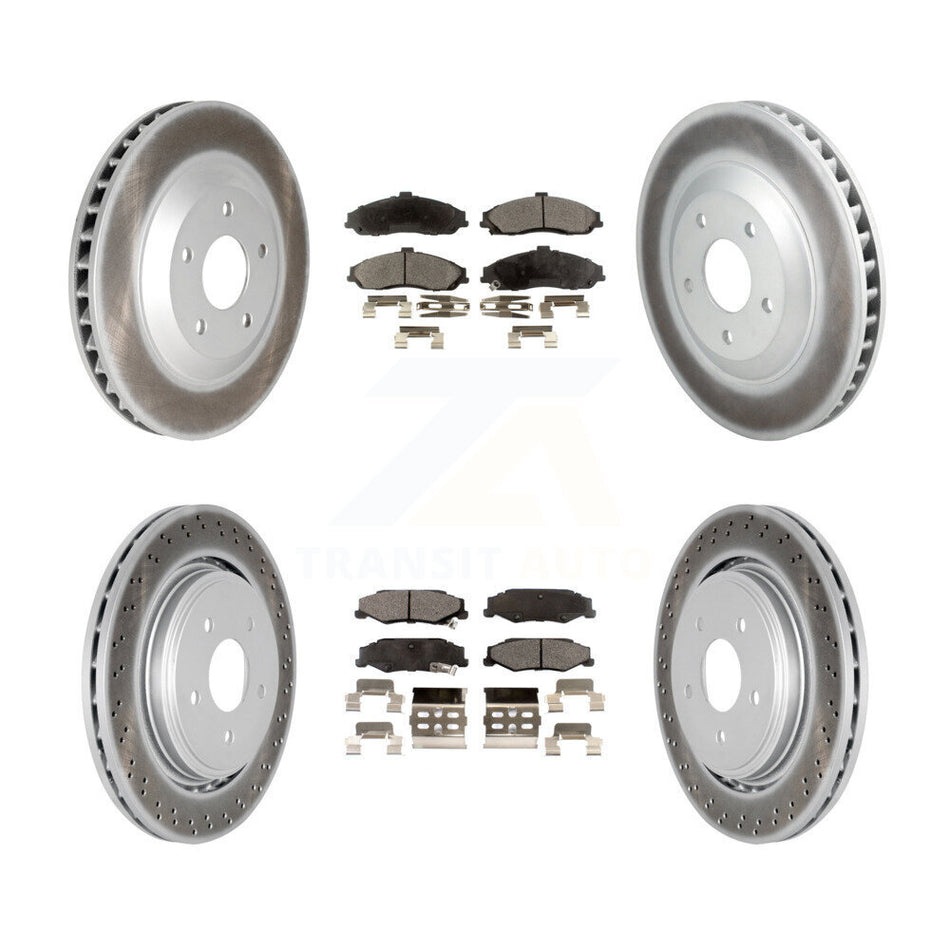 Front Rear Coated Disc Brake Rotors And Semi-Metallic Pads Kit (6Pc) For Cadillac XLR KGF-102737