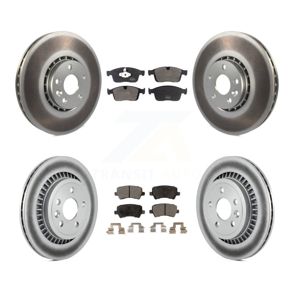 Front Rear Coated Disc Brake Rotors And Semi-Metallic Pads Kit For Volvo XC60 KGF-102753