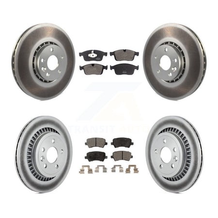 Front Rear Coated Disc Brake Rotors And Semi-Metallic Pads Kit For Volvo XC60 KGF-102753