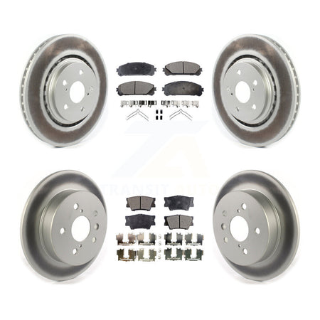 Front Rear Coated Disc Brake Rotors And Semi-Metallic Pads Kit For 2022 Toyota Camry TRD KGF-102754