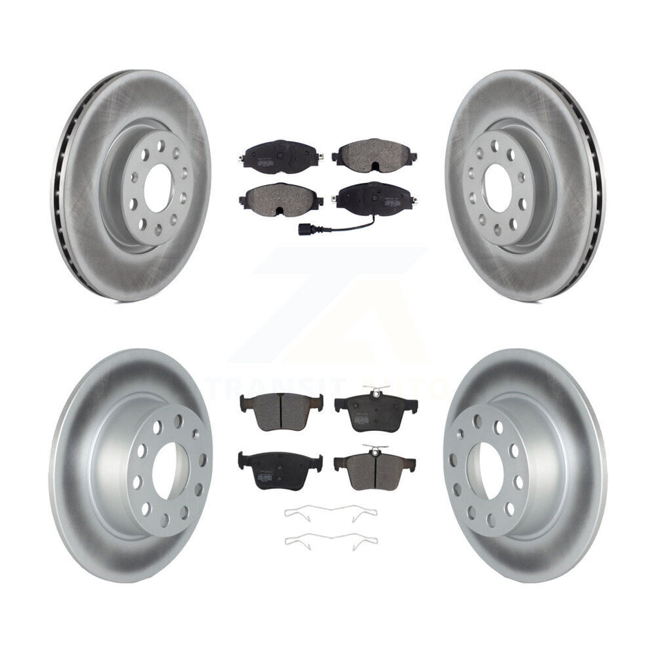 Front Rear Coat Disc Brake Rotors Semi-Metallic Pad Kit For 2022-2023 Volkswagen Taos FWD KGF-102757