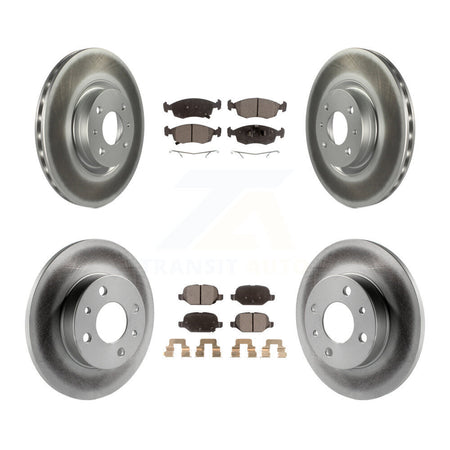 Front Rear Coated Disc Brake Rotors And Semi-Metallic Pads Kit For Fiat 500 KGF-102763