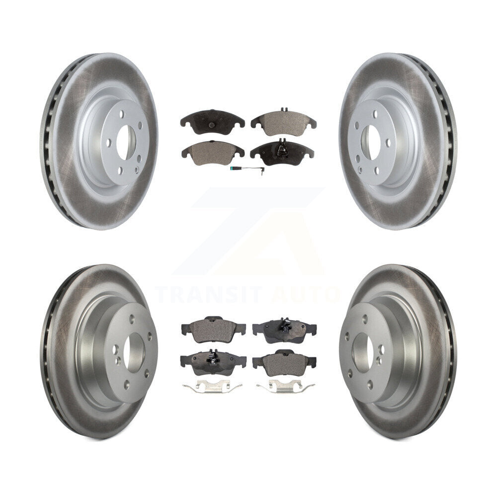 Front Rear Coated Disc Brake Rotors And Semi-Metallic Pads Kit For Mercedes-Benz E400 KGF-102765