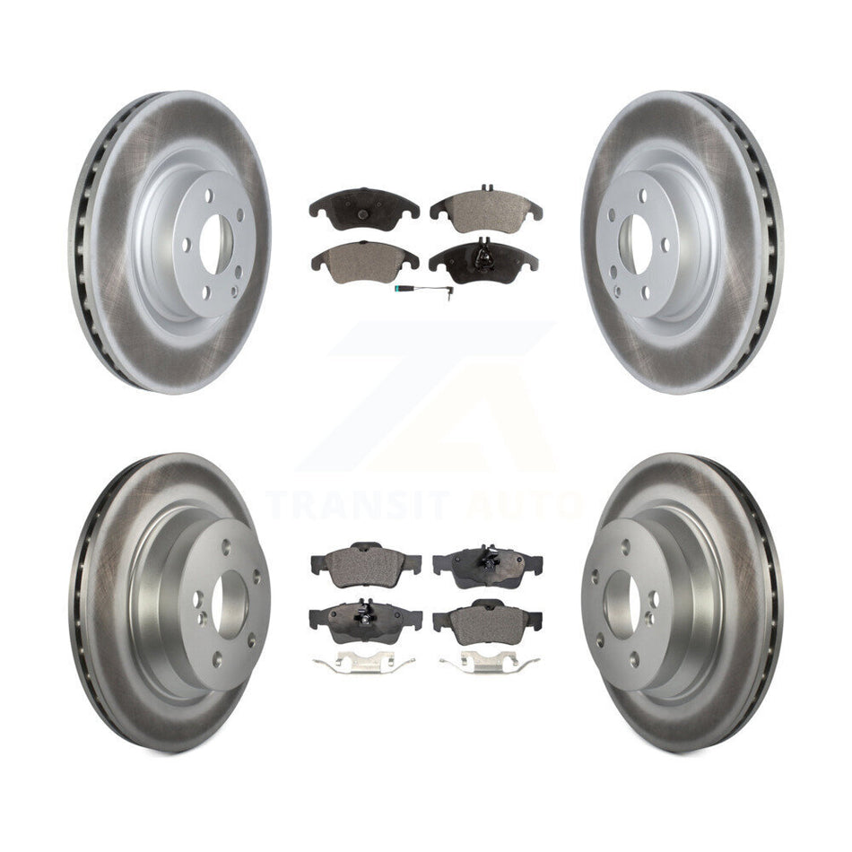 Front Rear Coated Disc Brake Rotors And Semi-Metallic Pads Kit For Mercedes-Benz E400 KGF-102765