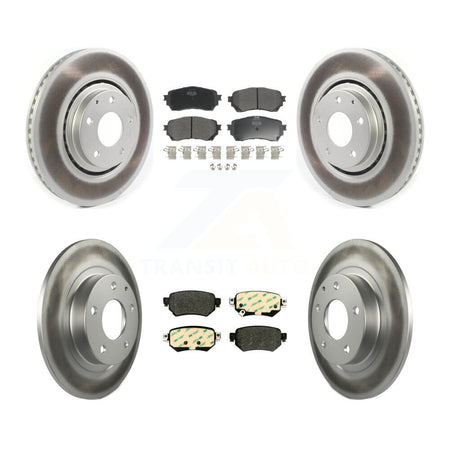 Front Rear Coated Disc Brake Rotors & Semi-Metallic Pad Kit For 2021 Mazda 6 Turbocharged KGF-102767