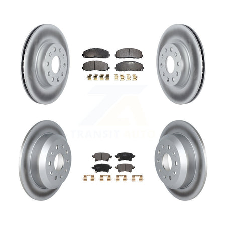 Front Rear Coated Disc Brake Rotors And Semi-Metallic Pads Kit For Jeep Wrangler KGF-102768