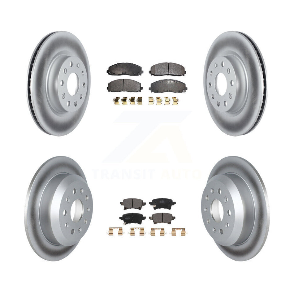 Front Rear Coated Disc Brake Rotors And Semi-Metallic Pads Kit For Jeep Wrangler KGF-102768
