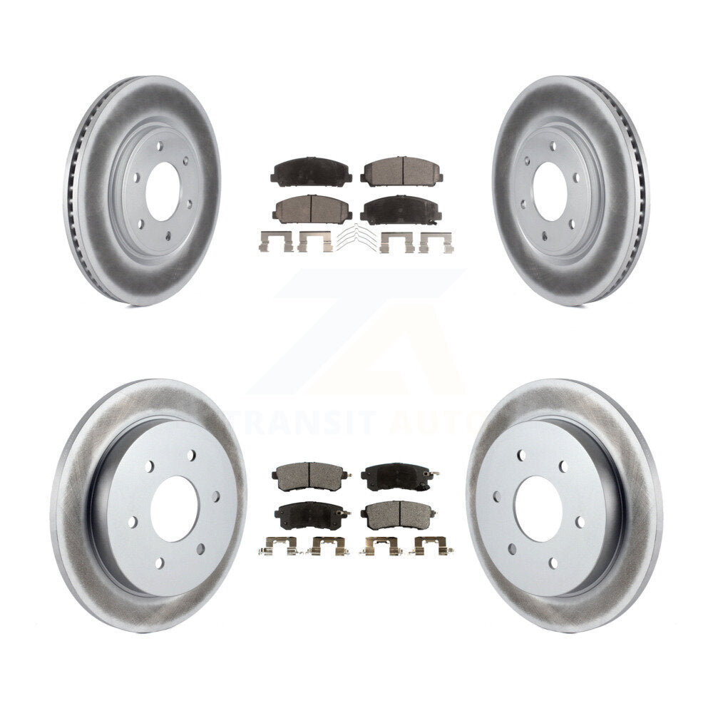 Front Rear Coat Disc Brake Rotor Semi-Metallic Pad Kit For Nissan Armada With Solid KGF-102771