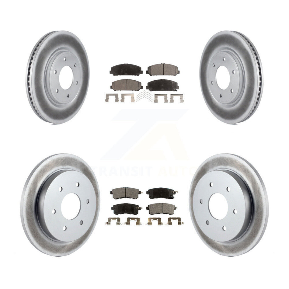 Front Rear Coat Disc Brake Rotor Semi-Metallic Pad Kit For Nissan Armada With Solid KGF-102771