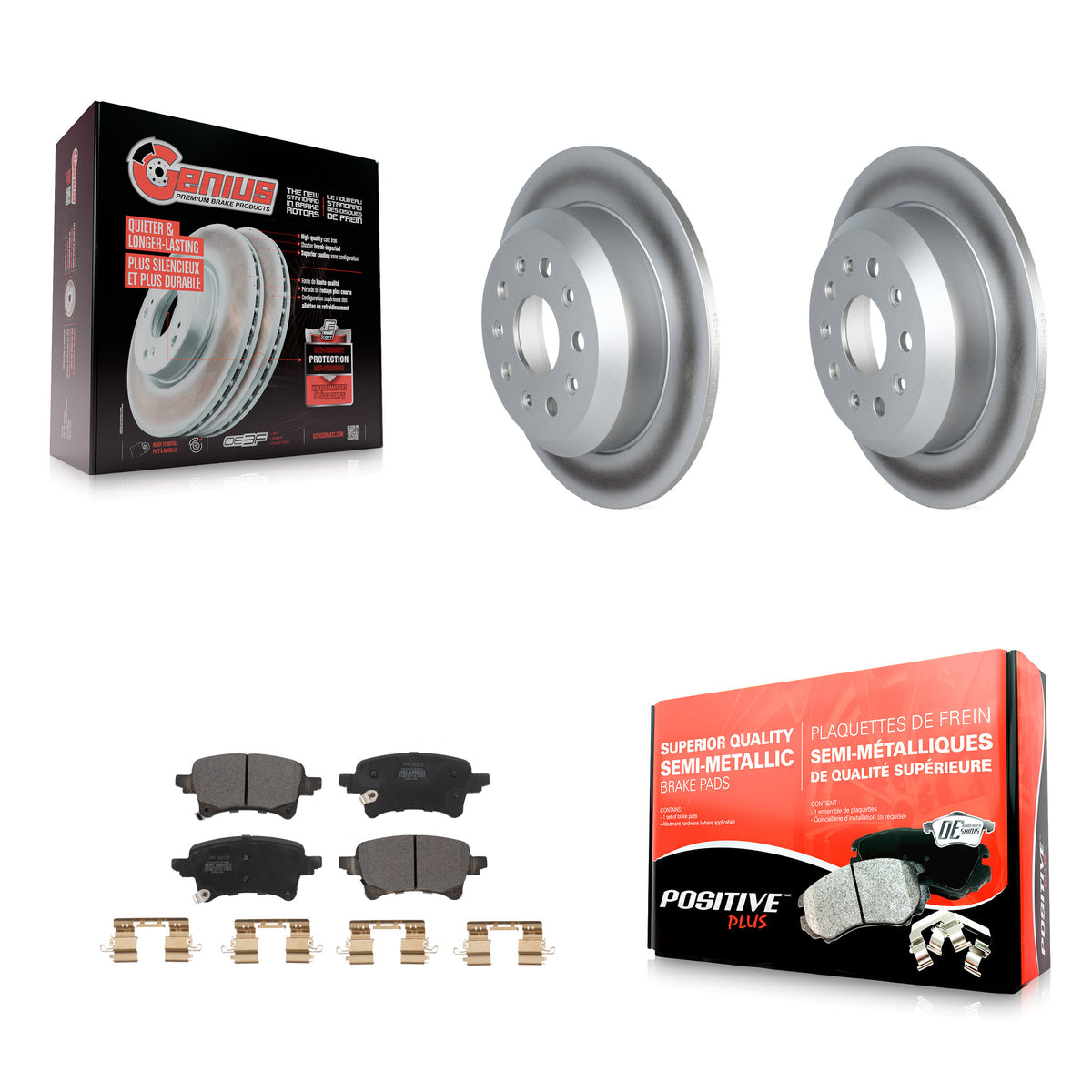 Rear Coated Disc Brake Rotors And Semi-Metallic Pads Kit For Jeep Wrangler KGF-102775