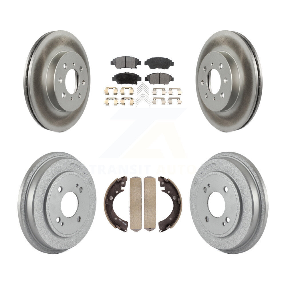 Front Rear Coat Brake Rotors Semi-Metallic Pad Drum Kit For Honda Civic With 4 Lug Wheels KGF-102781