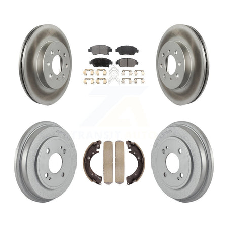 Front Rear Coat Brake Rotors Semi-Metallic Pad Drum Kit For Honda Civic With 4 Lug Wheels KGF-102781