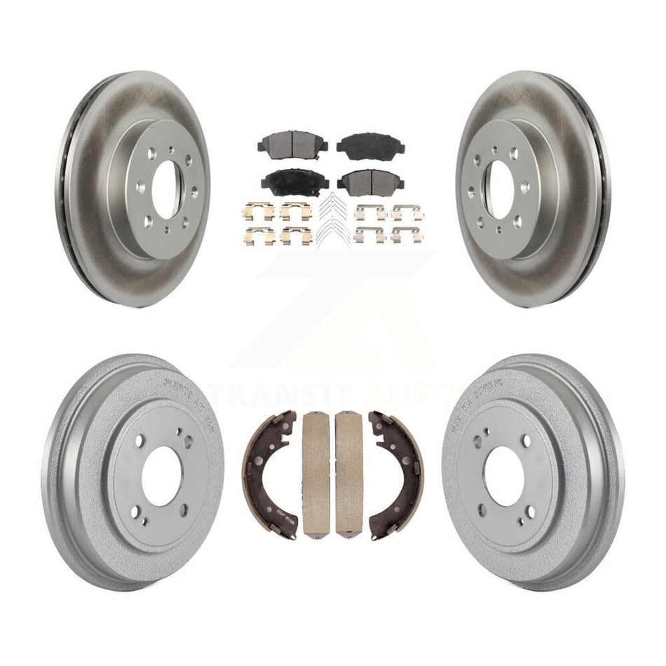 Front Rear Coat Brake Rotors Semi-Metallic Pad Drum Kit For Honda Civic With 4 Lug Wheels KGF-102781