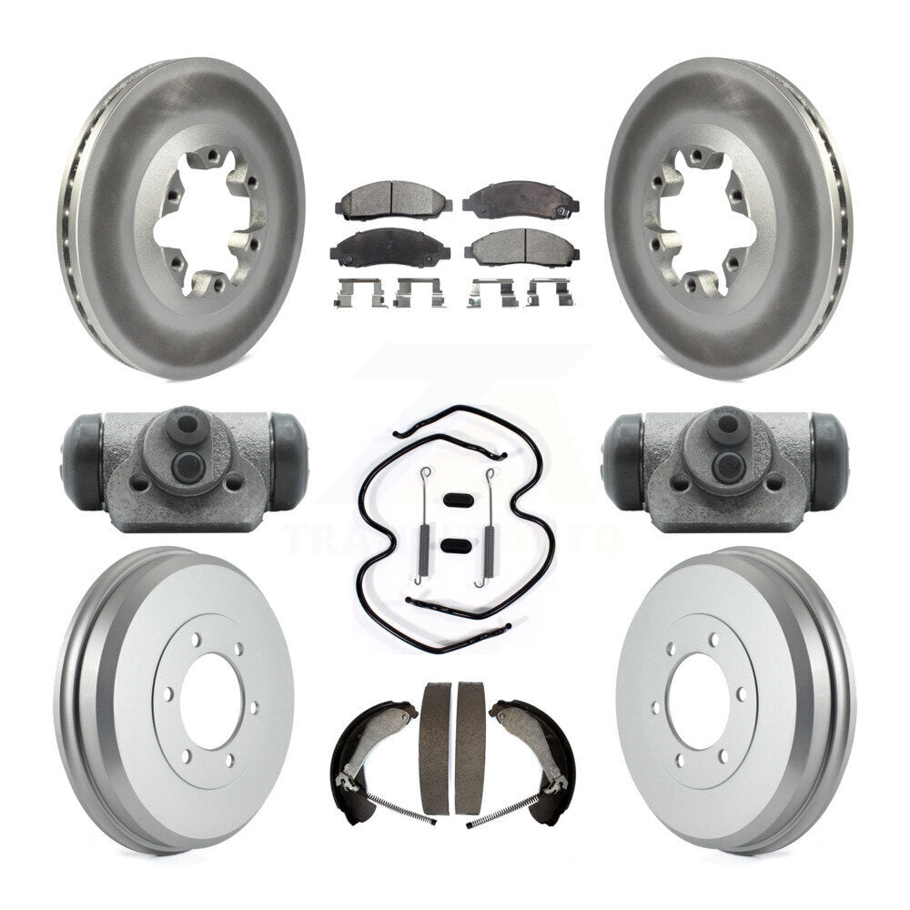 Front Rear Coated Brake Rotor Semi-Metallic Pad Drum Kit (9Pc) For Chevrolet Colorado GMC KGF-102783