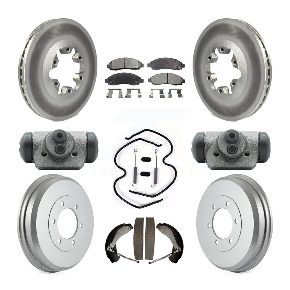 Front Rear Coated Brake Rotor Semi-Metallic Pad Drum Kit (9Pc) For Chevrolet Colorado GMC KGF-102783