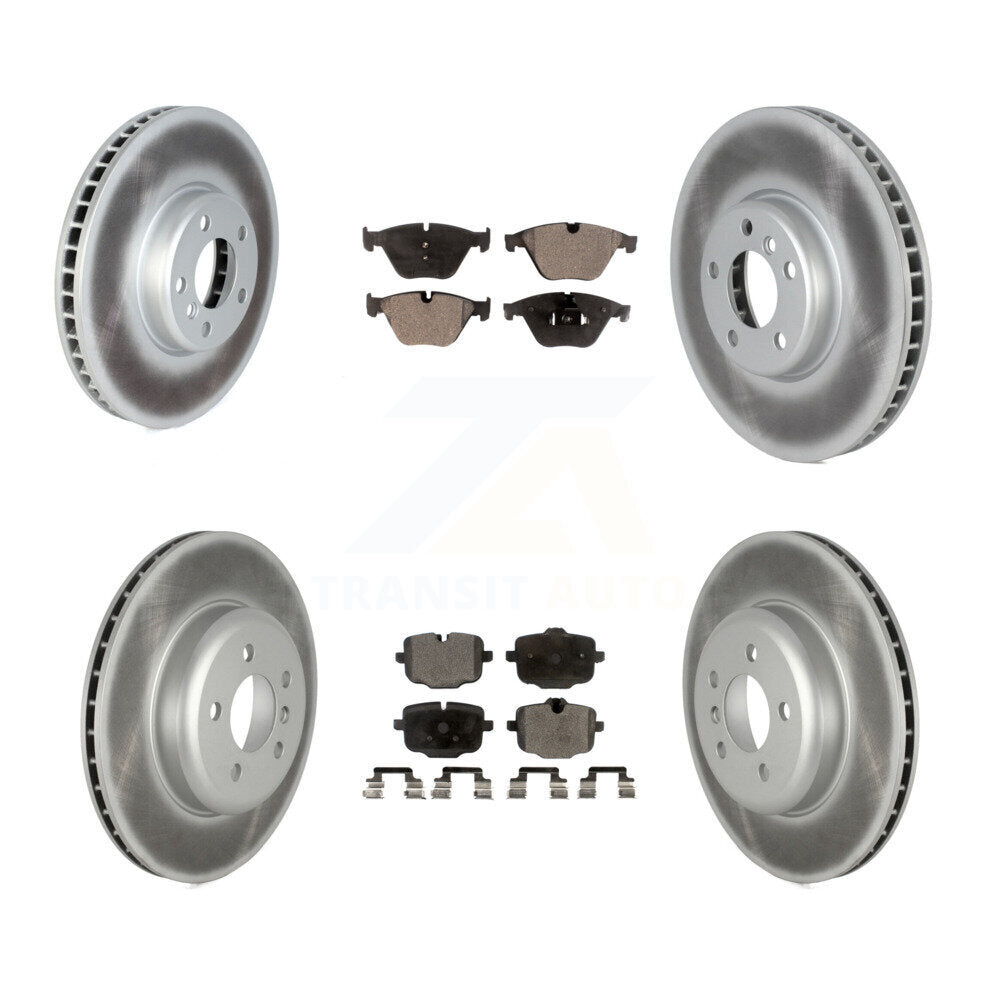 Front Rear Coated Disc Brake Rotors And Semi-Metallic Pads Kit (6Pc) For BMW 535i KGF-102784