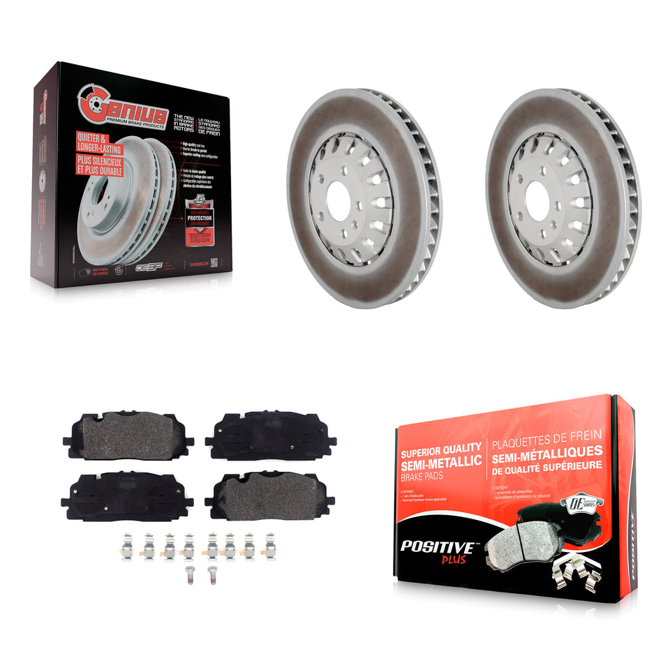 Front Coated Brake Rotors Semi-Metallic Pad Kit For Audi Q7 Q8 A6 Quattro A7 Sportback A8 KGF-102791