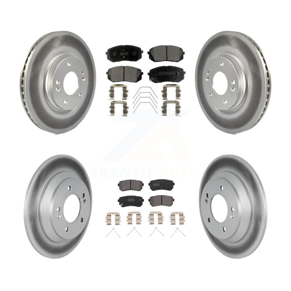 Front Rear Coated Disc Brake Rotors And Semi-Metallic Pads Kit For Hyundai Kona KGF-102797