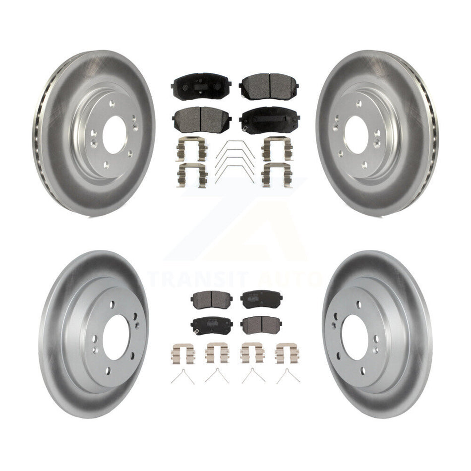 Front Rear Coated Disc Brake Rotors And Semi-Metallic Pads Kit For Hyundai Kona KGF-102797