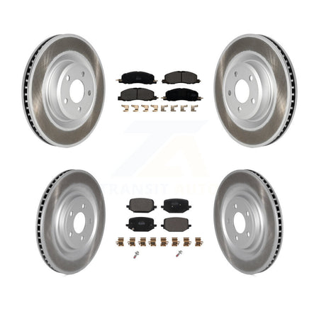 Front Rear Coated Disc Brake Rotors And Semi-Metallic Pads Kit For Lincoln Aviator KGF-102801
