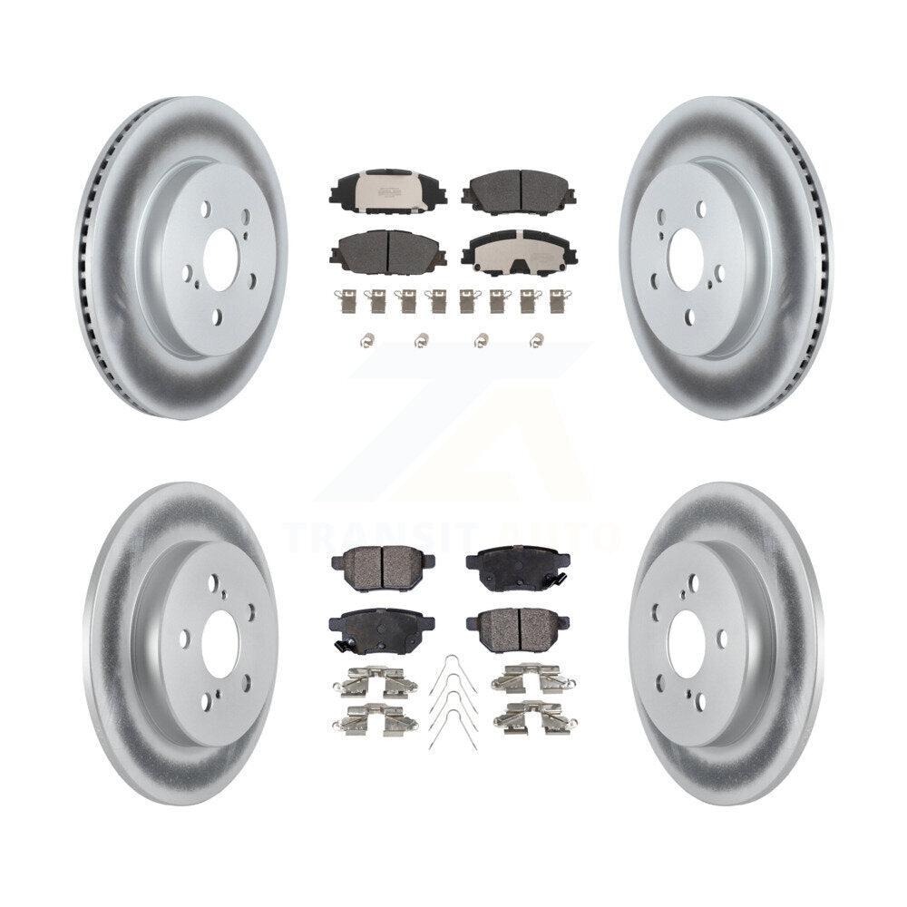 Front Rear Coated Disc Brake Rotor And Semi-Metallic Pad Kit For 2019 Toyota Corolla 2.0L KGF-102803