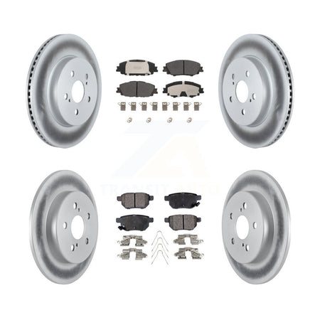 Front Rear Coated Disc Brake Rotor And Semi-Metallic Pad Kit For 2019 Toyota Corolla 2.0L KGF-102803