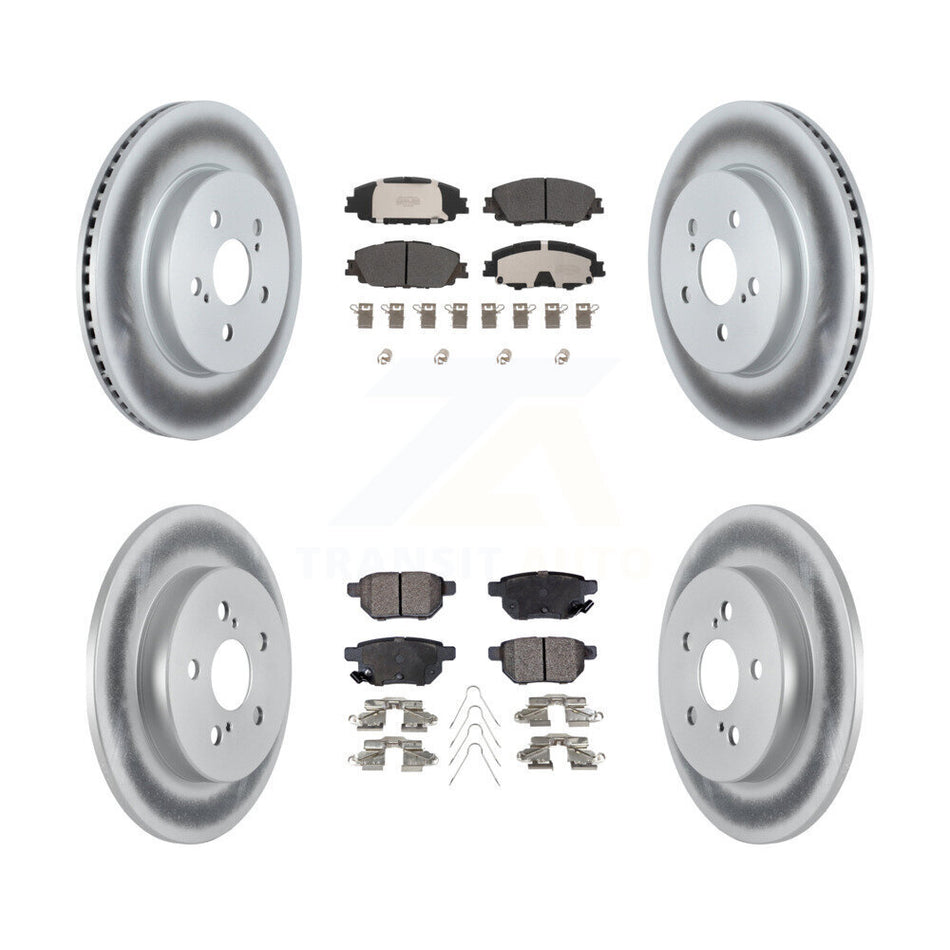 Front Rear Coated Disc Brake Rotor And Semi-Metallic Pad Kit For 2019 Toyota Corolla 2.0L KGF-102803
