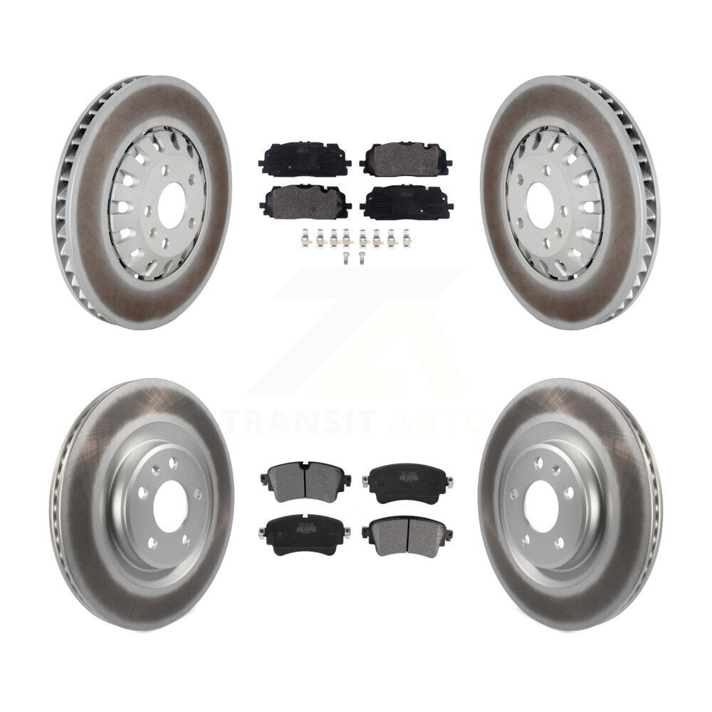 Front Rear Coated Disc Brake Rotor Semi-Metallic Pad Kit For Audi A6 Quattro A7 Sportback KGF-102806