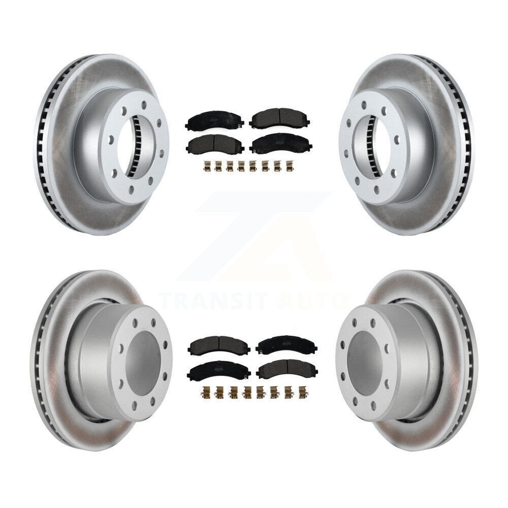 Front Rear Coat Disc Brake Rotor Semi-Metallic Pad Kit For Ram 3500 With Dual Wheels KGF-102808