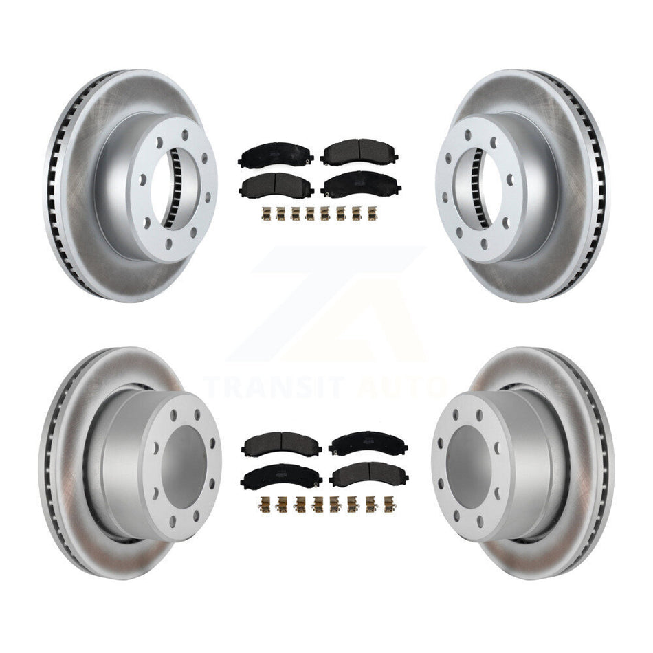 Front Rear Coat Disc Brake Rotor Semi-Metallic Pad Kit For Ram 3500 With Dual Wheels KGF-102808