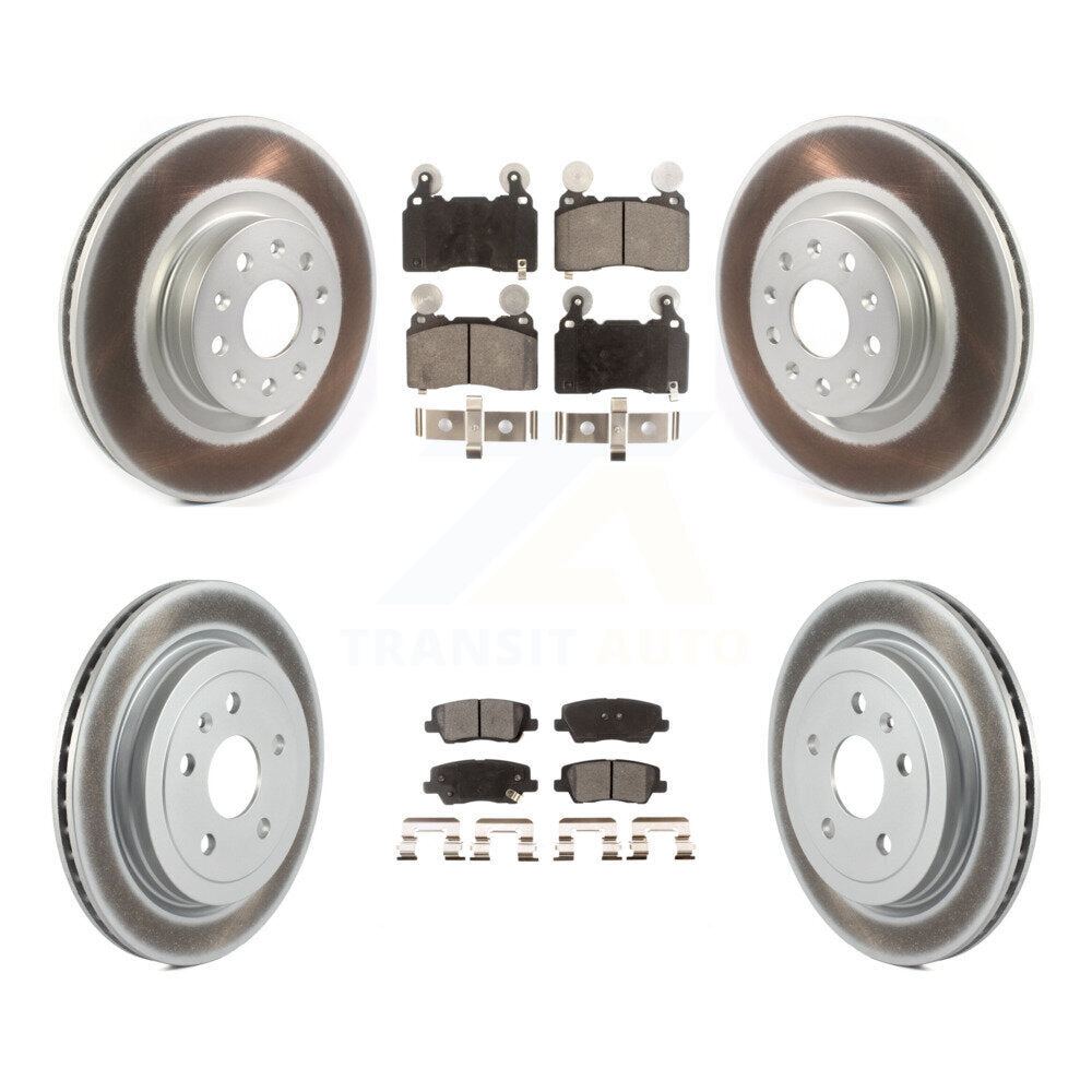 Front Rear Coated Disc Brake Rotors And Semi-Metallic Pads Kit For Cadillac CTS KGF-102809