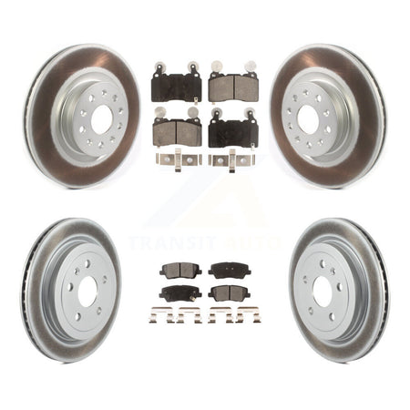 Front Rear Coated Disc Brake Rotors And Semi-Metallic Pads Kit For Cadillac CTS KGF-102809