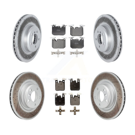 Front Rear Coated Disc Brake Rotor & Semi-Metallic Pad Kit For 2018-2020 BMW M240i xDrive KGF-102826