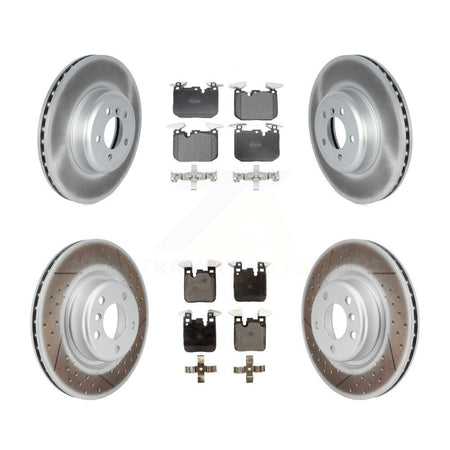 Front Rear Coated Disc Brake Rotor & Semi-Metallic Pad Kit For 2018-2020 BMW M240i xDrive KGF-102828