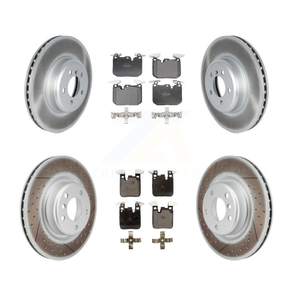 Front Rear Coated Disc Brake Rotor & Semi-Metallic Pad Kit For 2018-2020 BMW M240i xDrive KGF-102828