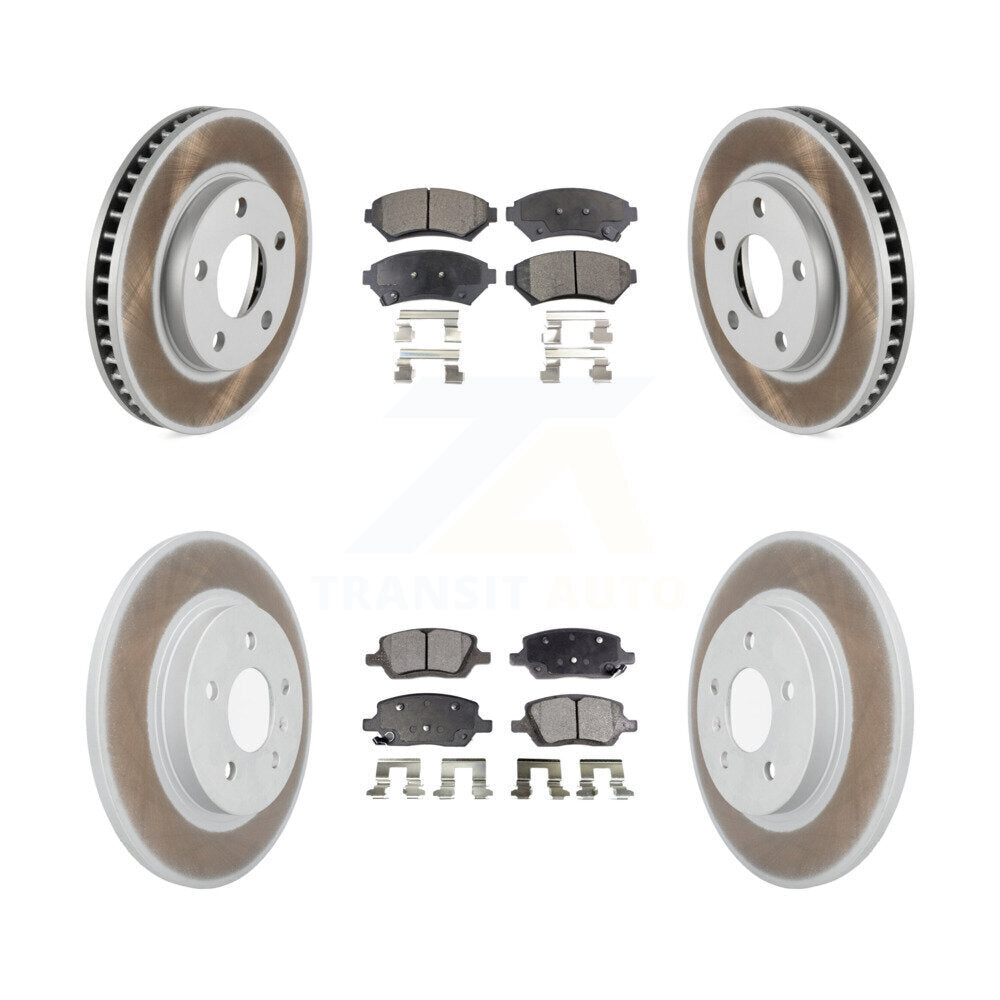 Front Rear Coated Brake Rotor Semi-Metallic Pad Kit For 2005 Pontiac Montana SV6 with FWD KGF-102835