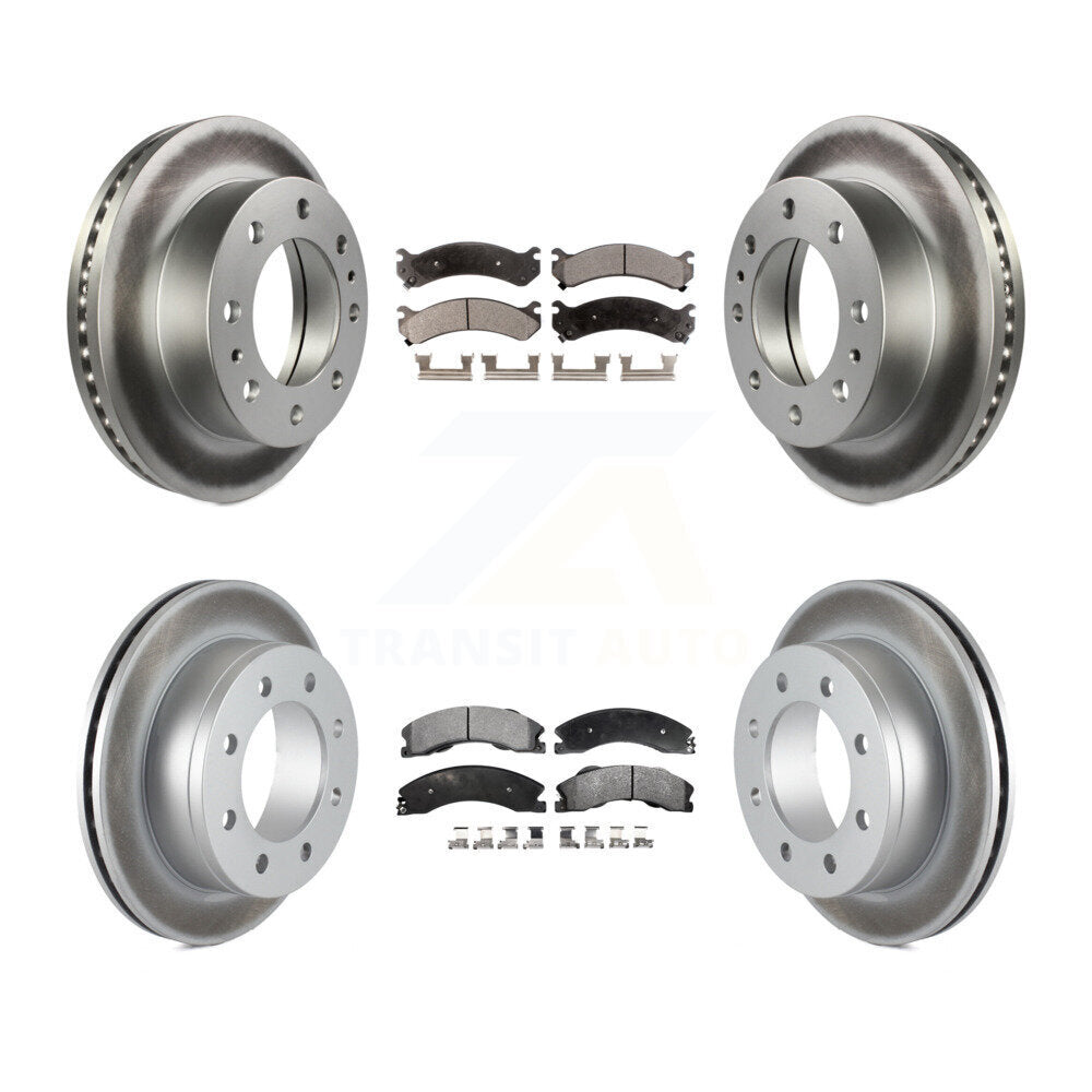 Front Rear Coated Disc Brake Rotors And Semi-Metallic Pads Kit For Chevrolet Express 4500 KGF-102838
