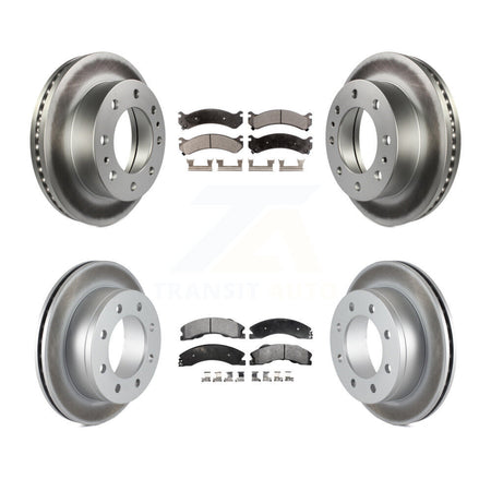 Front Rear Coated Disc Brake Rotors And Semi-Metallic Pads Kit For Chevrolet Express 4500 KGF-102838