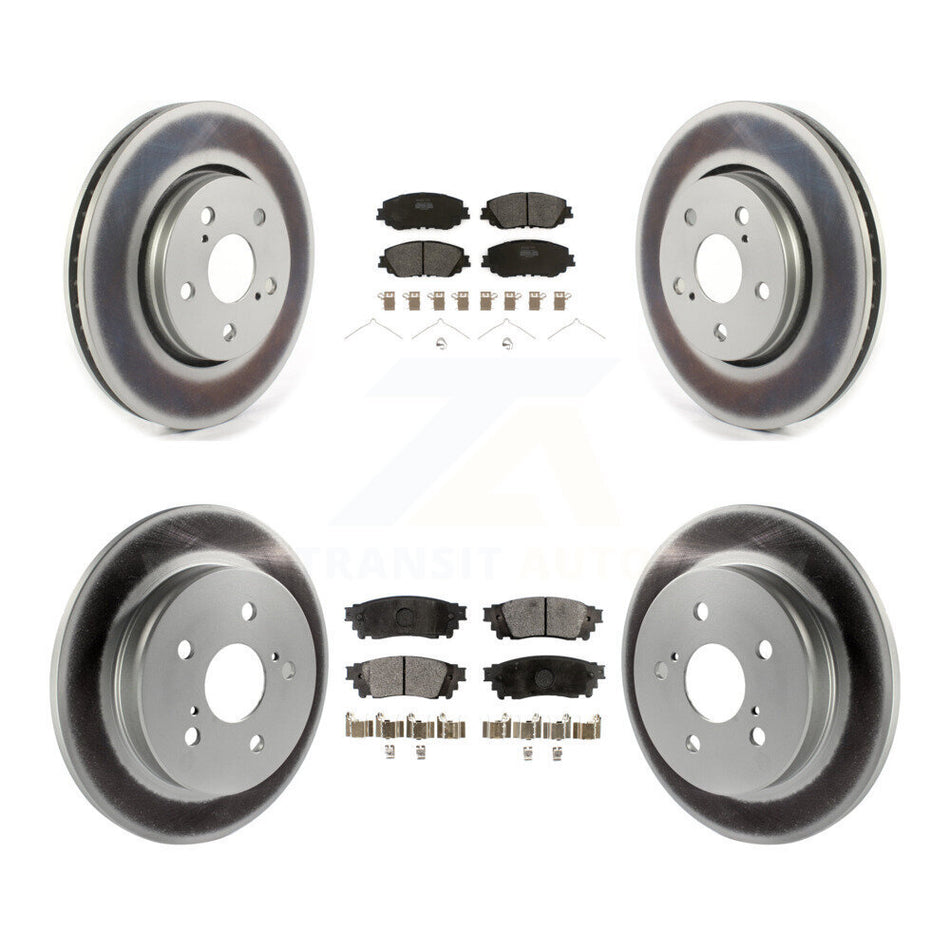 Front Rear Coated Disc Brake Rotors And Semi-Metallic Pads Kit For Toyota C-HR KGF-102854