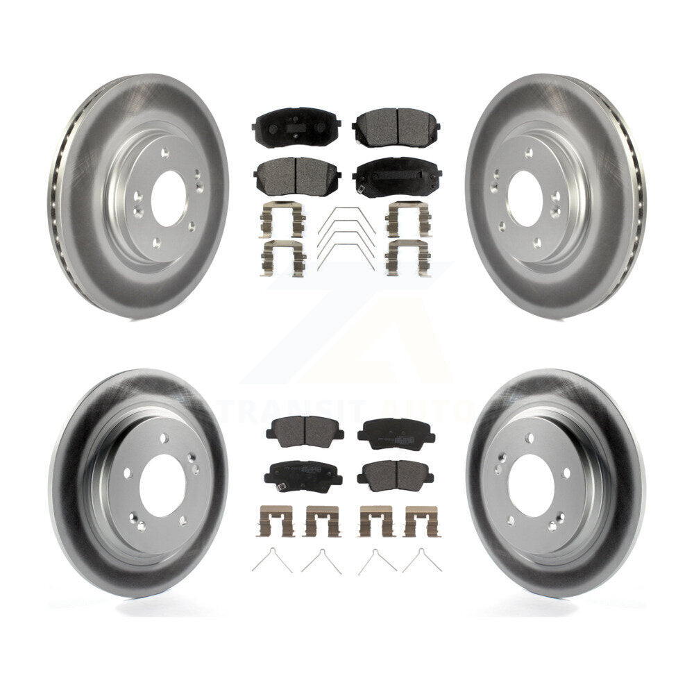 Front Rear Coat Disc Brake Rotors Semi-Metallic Pad Kit For Hyundai Elantra GT Kia Forte5 KGF-102856