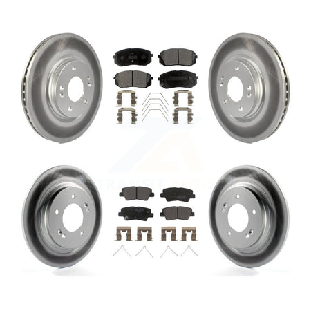 Front Rear Coat Disc Brake Rotors Semi-Metallic Pad Kit For Hyundai Elantra GT Kia Forte5 KGF-102856