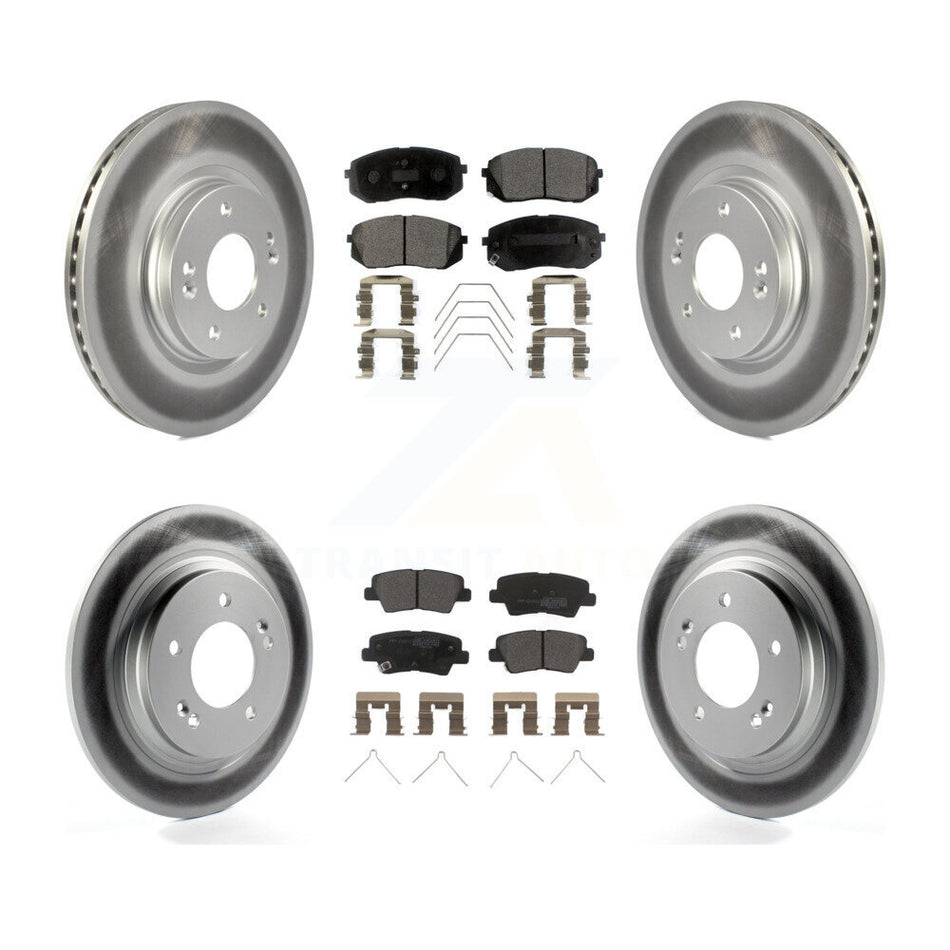 Front Rear Coat Disc Brake Rotors Semi-Metallic Pad Kit For Hyundai Elantra GT Kia Forte5 KGF-102856