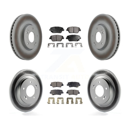 Front Rear Coated Disc Brake Rotors And Semi-Metallic Pads Kit For Hyundai Sonata KGF-102867