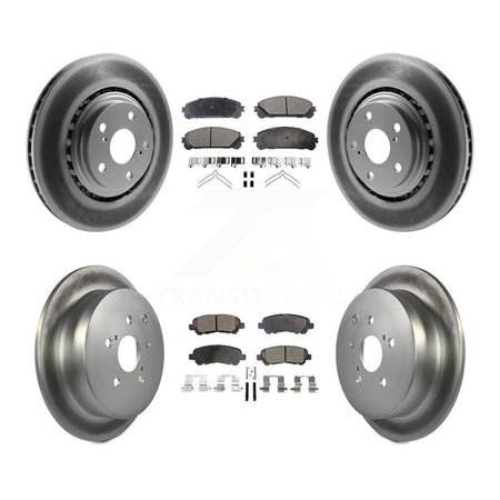Front Rear Coated Disc Brake Rotors And Semi-Metallic Pads Kit For Toyota Highlander KGF-102871