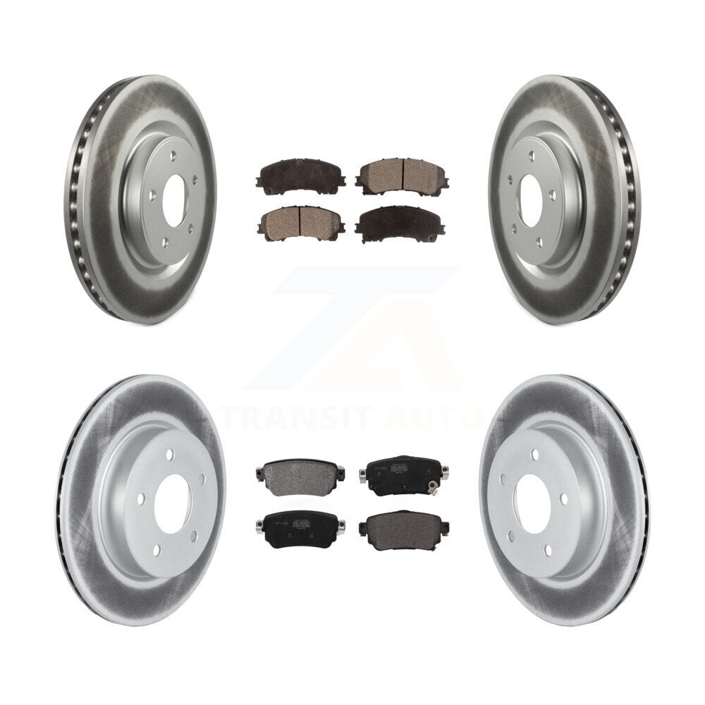 Front Rear Coated Disc Brake Rotors And Semi-Metallic Pads Kit For Nissan Rogue KGF-102874