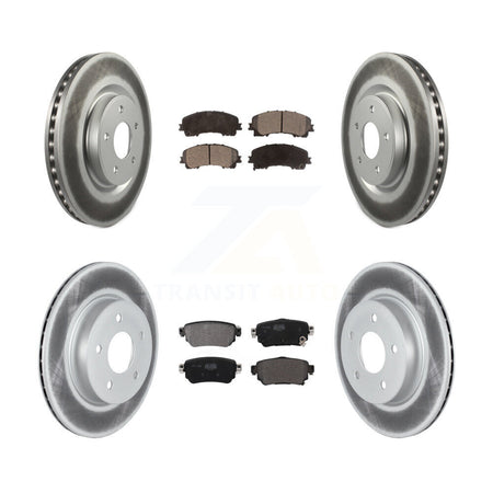 Front Rear Coated Disc Brake Rotors And Semi-Metallic Pads Kit For Nissan Rogue KGF-102874
