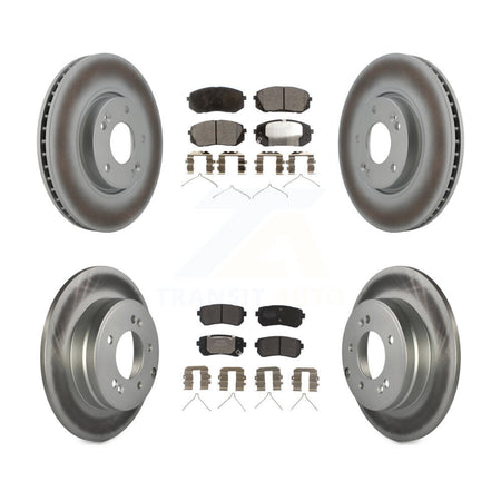 Front Rear Coated Disc Brake Rotors And Semi-Metallic Pads Kit For Hyundai Sonata KGF-102878