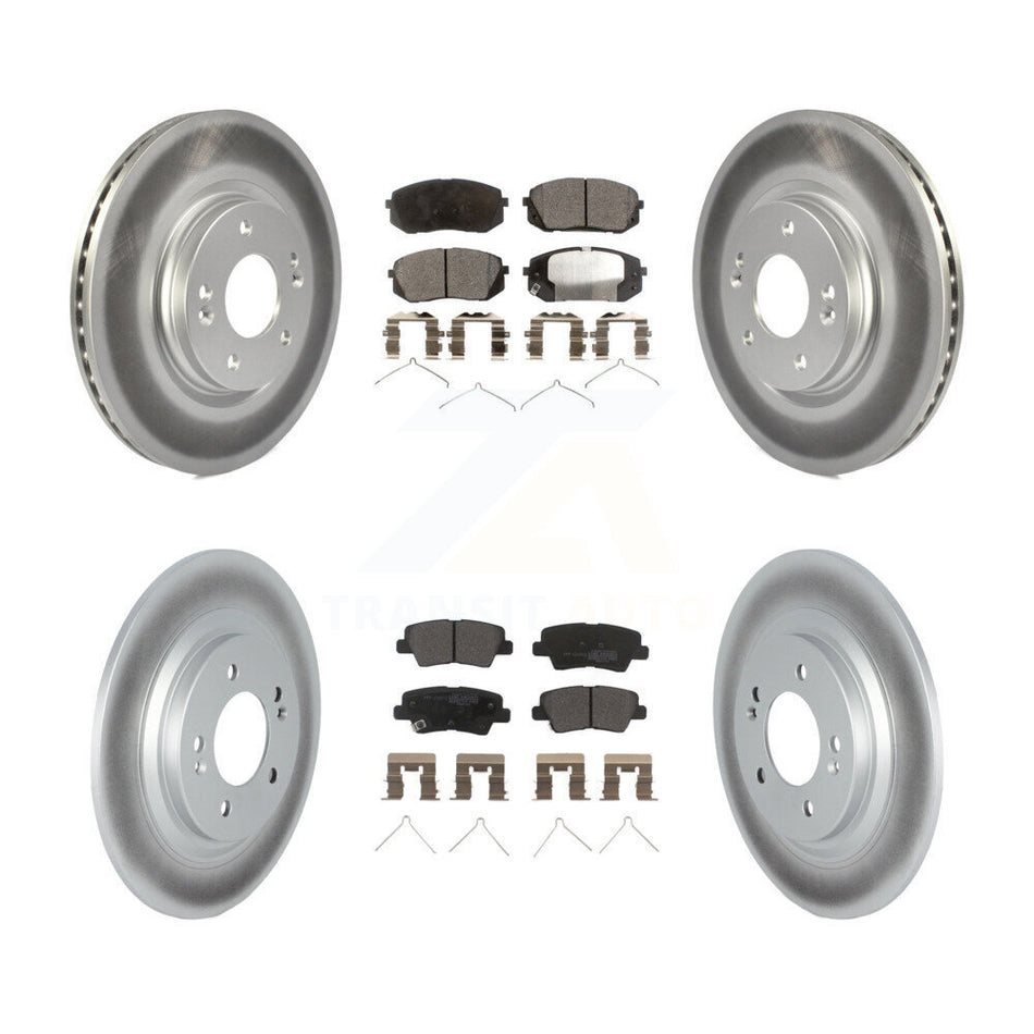 Front Rear Coated Brake Rotor Semi-Metallic Pad Kit For Hyundai Kona Electric Kia Niro EV KGF-102880