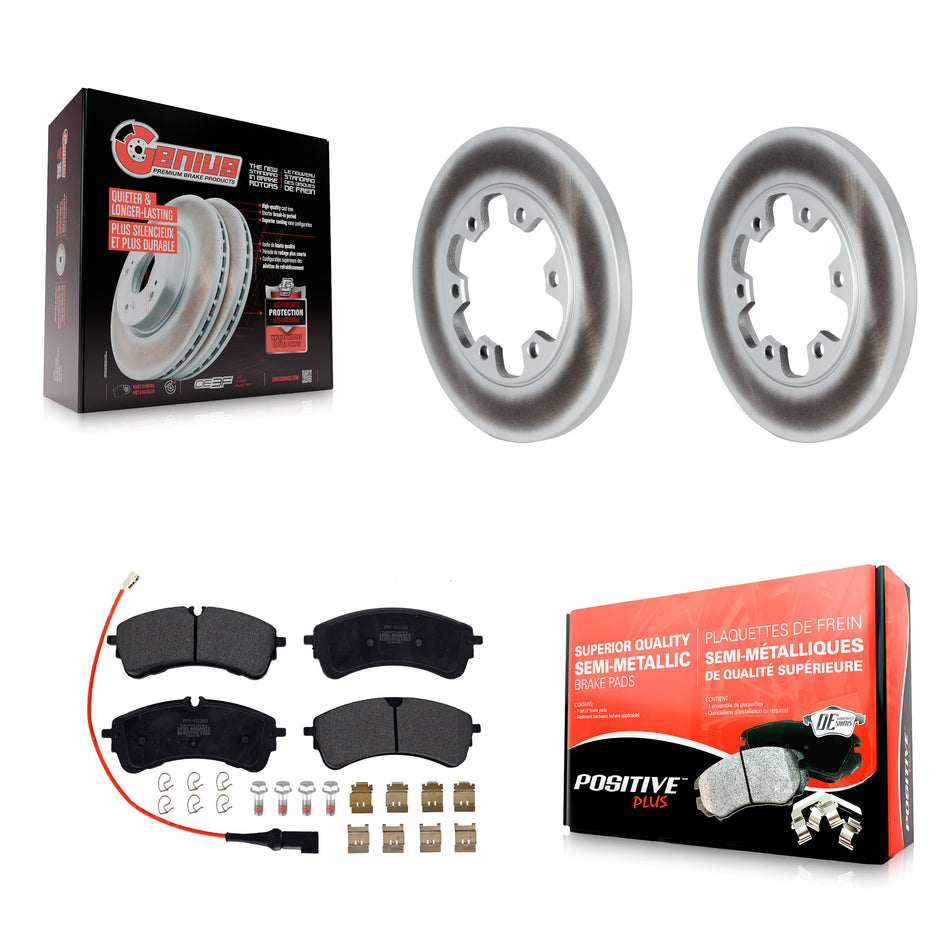 Rear Coat Brake Rotors Semi-Metallic Pad Kit For Ford Transit-250 Transit-150 Transit-350 KGF-102887